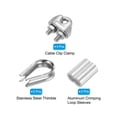 thumbnail image 3 of Uxcell 4 Pcs M8 Cable Clip Clamp 2 Pcs 1/4" Stainless Steel Thimble 2 Pcs 1/4" Aluminum Crimping Loop Sleeve, 3 of 6
