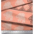 thumbnail image 2 of Soimoi Poly Georgette Fabric Floral & Elephant Block Print Fabric by Yard 52 Inch Wide, 2 of 3