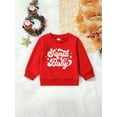 thumbnail image 2 of Bagilaanoe Toddler Baby Girl Boy Christmas Sweatshirt Long Sleeve Letter Print Pullover 6M 12M 18M 24M 3T 4T 5T Kids Fall Loose Tee Tops, 2 of 9
