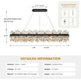 thumbnail image 2 of Posiosa Black Oval Crystal Chandelier L57 inch, 32-Lights Chandeliers Modern Crystal Chandelier Pendant Light Fixture G9 Lights Pendant Ceiling Light for Dining Living Room Kitchen Island, 2 of 6