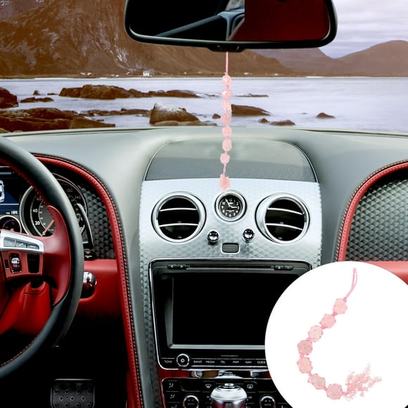 OUNONA Décoration Suspendue en Tressage de Voiture Ornement Suspendu en Cristal Rose Lot de 1 Amis Familles