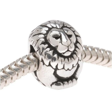 - Silver Plated Pewter European Style Large Hole Lion Bead 11.5mm (1)