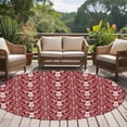 thumbnail image 5 of 7ft Washable Round Rug, Deer Head Non-Slip Circle Area Rug for Living Room Dining Room, Leaf Animal Red Indoor Floor Mat for Home Decor, 5 of 9
