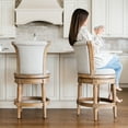thumbnail image 3 of Maven Lane Pullman Wooden Swivel Kitchen Stool, Weathered Oak, Set of 3, 3 of 6