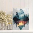 thumbnail image 2 of UXIEQU Geometric Mountain Forest Reflection Canvas Wall Art Print 15.75x11.81 Inches, 2 of 8