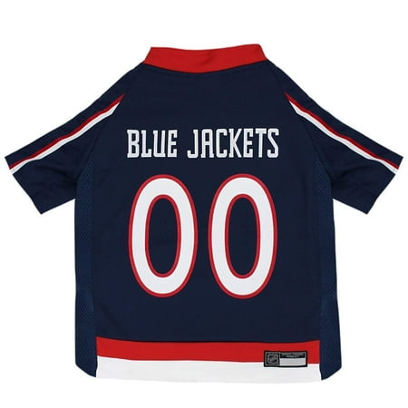 UPC: 0849790077133 | Pets First NHL Columbus Blue Jackets Mesh Jersey for Dogs and Cats – Licensed