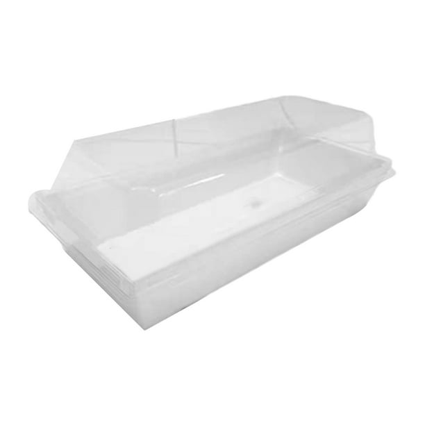 50Pcs Food Boxes Portable with Clear Lid Bakery Take Out Containers  Rectangle to Go Boxes Snack Box for Pasties Dessert Salad Baking Bread long  