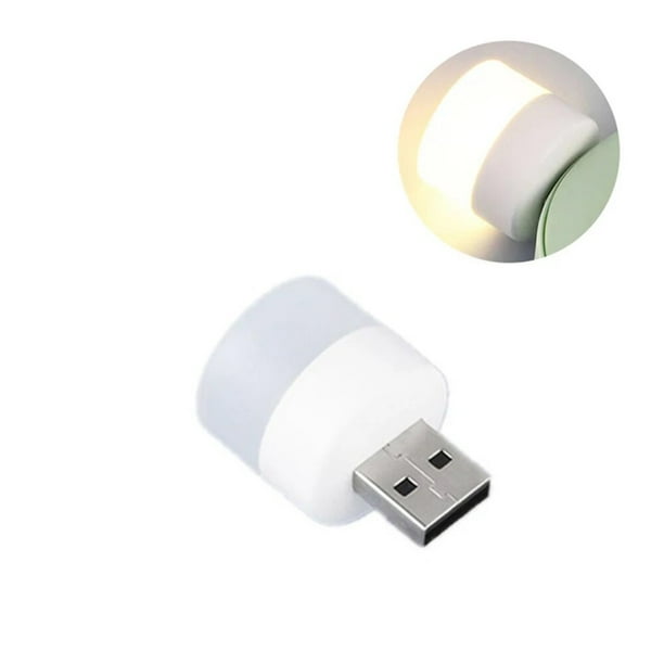 Lámpara LED con enchufe USB para lectura, redonda de 1 a 10 piezas luz de noche, carga de energía móvil, para libros pequeños, protección ocular