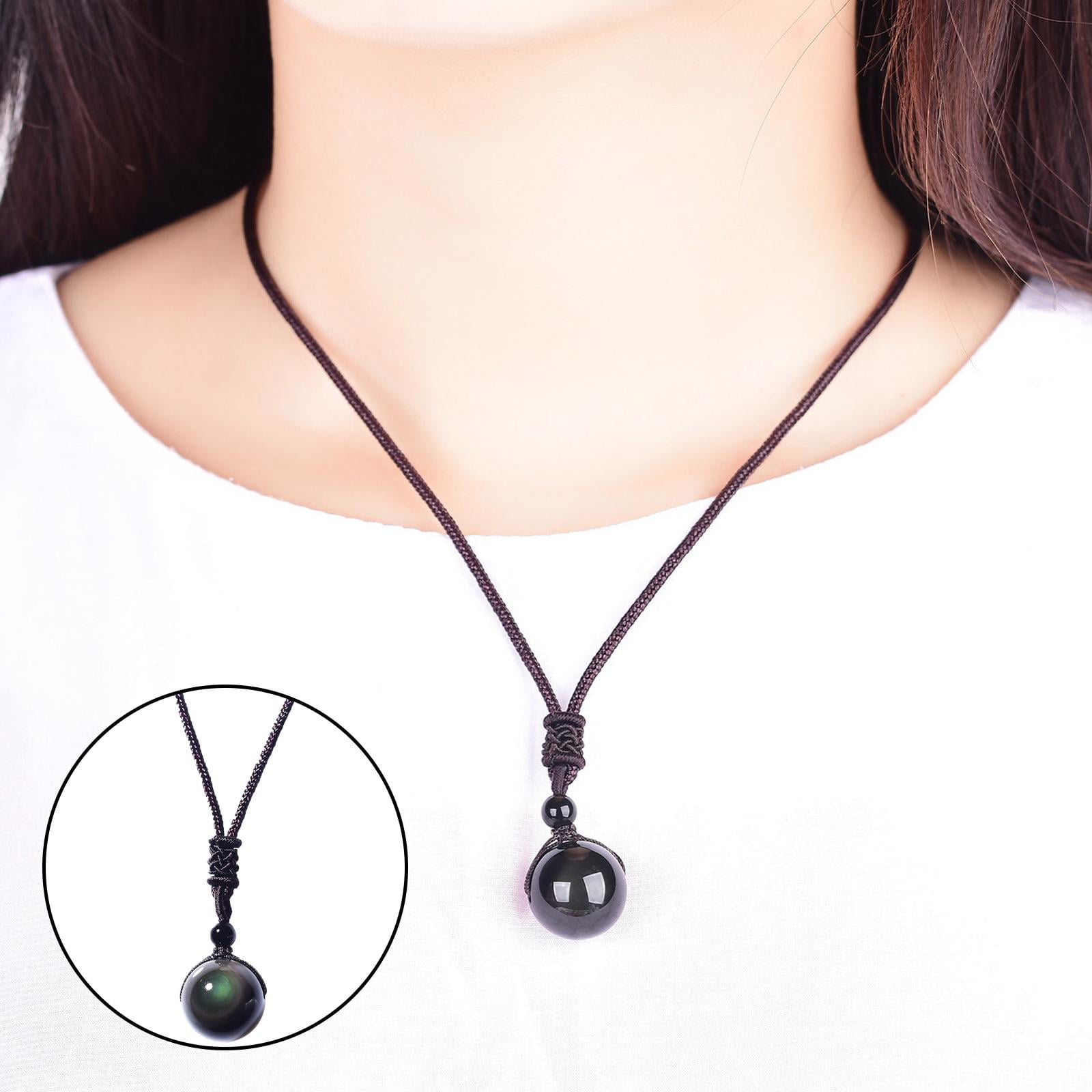Mens Beads Necklace 8mm Black Obsidian Tiger Eye Healing Chakra Necklace  24'' | eBay