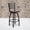 Mahogany Wood Seat/Black Metal Frame, variant on Emma + Oliver 2 Pack Black Ladder Back Swivel Metal Barstool - Burgundy Vinyl Seat