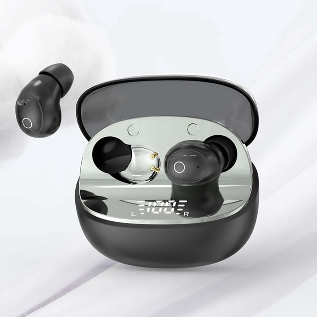 Audífonos Bluetooth 5.4 de plástico, miniauriculares intrauditivos inalámbricos con sonido envolvente, reducción activa de ruido, carga rápida tipo C, pantalla digital y baja latencia.