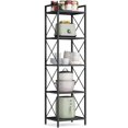 thumbnail image 1 of Metal Storage Rack Shelving Unit with X Side Frames Dense Mesh x x es for Entryway Kitchen Living Room Bathroom Industrial Style Ink UBSCB, 1 of 8