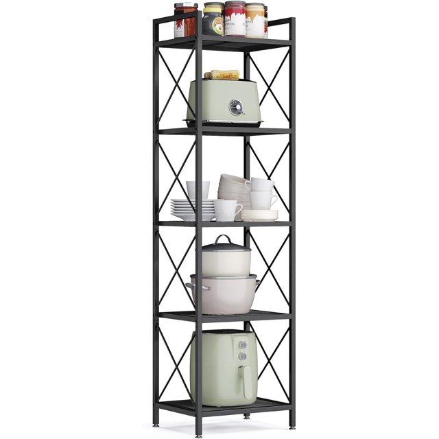 Metal Storage Rack Shelving Unit with X Side Frames Dense Mesh x x es for Entryway Kitchen Living Room Bathroom Industrial Style Ink UBSCB