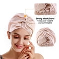 thumbnail image 2 of Gorro de seda para dormir para mujer, doble capa, de satén, transpirable, suave y cómodo, color champán., 2 of 5