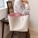 thumbnail image 4 of Sonducket Bolso de mano de PU con asa suave, bolso de hombro con cremallera de gran capacidad para mujer, con monedero, regalo de cumpleaños de vacaciones Bolsas de mensajero y de hombro  Rosa Weiß, 4 of 6