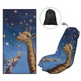 thumbnail image 5 of Xixirimido Sweating Car Seat Cover for Post Gym Workout, Running, Swimming, Beach Universal Fit Non-Slip Towel Bucket Seat Protector for Cars SUV Trucks, Giraffe Stars Galaxy Blue, 2Pack, 5 of 8