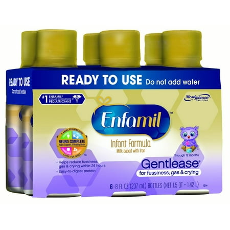 Enfamil Gentlease Ready to Use Infant Formula 6-8 fl. oz. Bottles