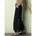 thumbnail image 5 of Women'S Corduroy Wide Leg Pants, Fall Winter High Waist Bootcut Cropped Trousers Casual Loose Black XXL, 5 of 8