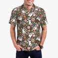 thumbnail image 3 of Balery Rabbits on Floral Printed Men’s Short Sleeve Polo Shirt, Midweight Men's Shirt,Golf Polo shirts -, 3 of 9