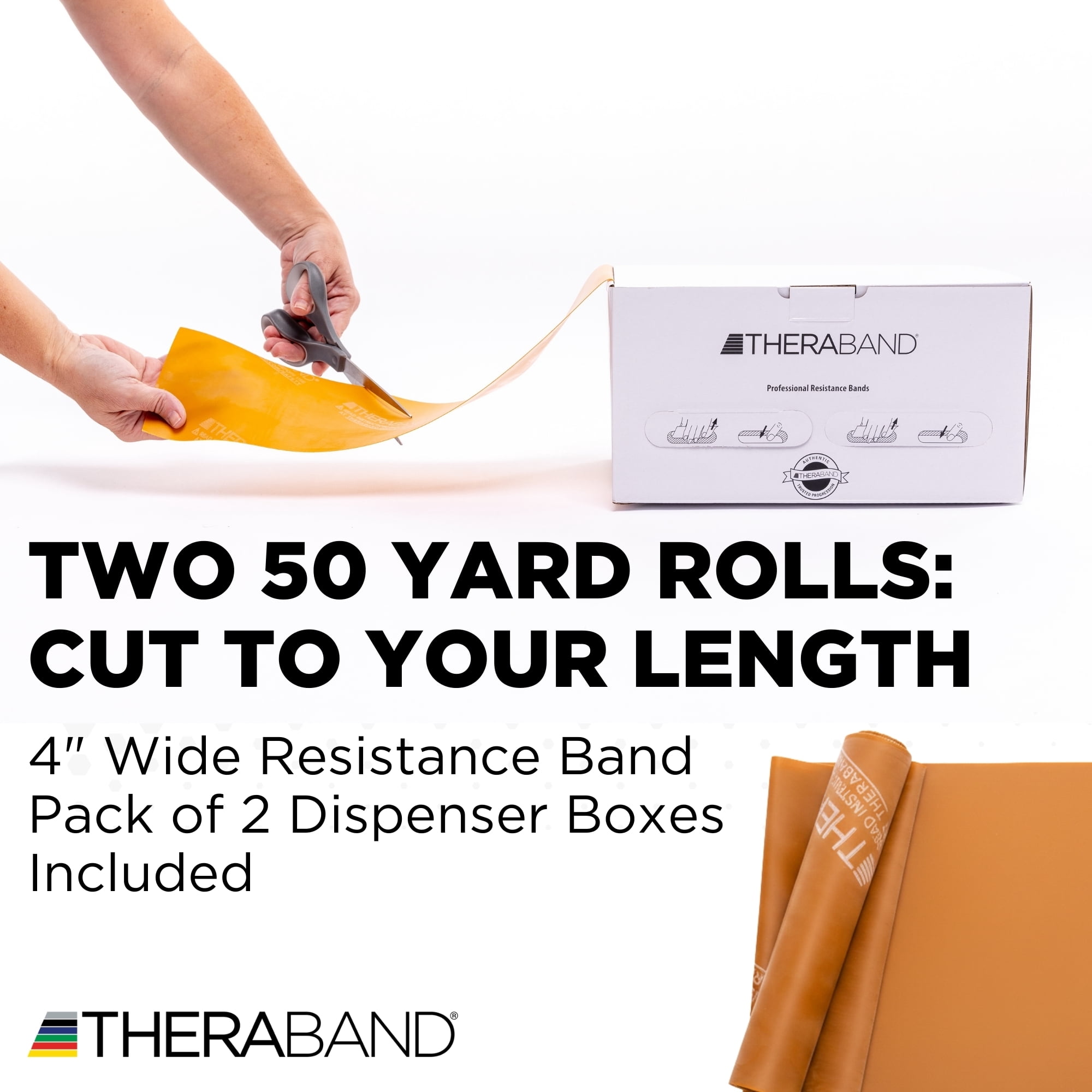 THERABAND Resistance Band, Gold, Max, 50-Yard Roll, Elastic Band for Strength Training, Stretching, Yoga, Pilates, Physical Therapy, Portable & Cut-to-Length, Color-Coded Levels