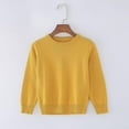thumbnail image 5 of Fall/Winter Saving! HVOBTTY Kid's Soft Knited Sweater, Toddler Fall Pullover Sweater, Kids Versatile Solid Color Crewneck Long Sleeve Knit Sweater Pullover Tops Boys Girls Yellow, 18-24 Months, 5 of 5