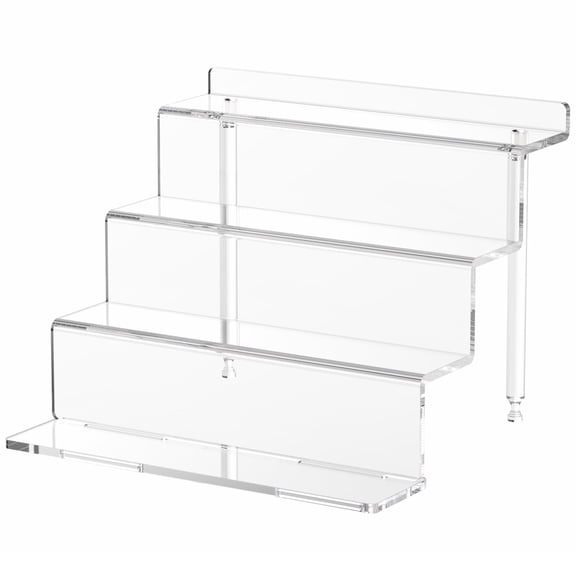 NIUBEE 12Inch Acrylic Riser Display Shelf Perfume Organizer, Clear Display Stand Compatible with Figures Lego Display Shelves, 4 Tier Cupcakes Stand for Decoration and Organizer