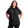 thumbnail image 2 of Avenue Women's Plus Size Twist Front Mockneck Flutter Sleeve Blouse, 2 of 2
