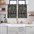 thumbnail image 2 of Tree Floral Kitchen Curtains Short 54 Inch Length, Boho Vintage Country Botanical Patterns Grommet Top Bedroom Living Room Curtains, Light Filtering Cafe Curtain Drapes 2 Panels Set 84''x54'', 2 of 9