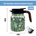 thumbnail image 6 of Vintage Floral Pattern Tea Pots – Built-in Infuser,Vintage Floral Teapot with Built In Infuser Stainless Steel Thermal Carafe with Lid for Hot Drinks,Wooden handle,35oz, 6 of 7