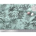 thumbnail image 2 of Soimoi Green Rayon Fabric Leopard & Tiger Animal Skin Print Fabric by the Yard 42 Inch Wide, 2 of 3