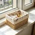 thumbnail image 3 of Kieccall Small Lined Woven Storage Basket Household Desktop Organization Bin Gift, 3 of 6