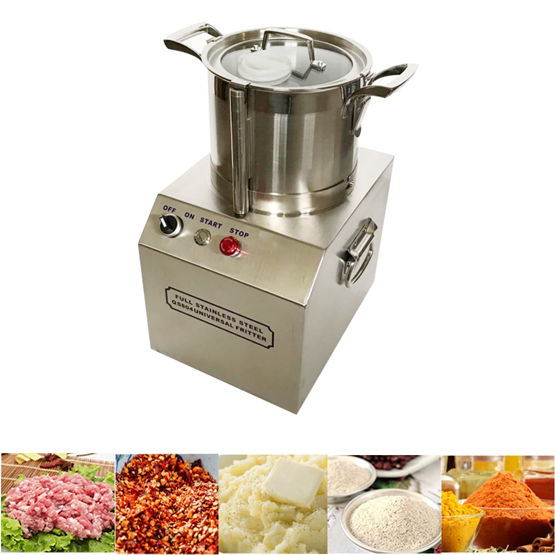 INTBUYING 4L Electric Food Processor for Meat Fruit Nut Grain 1400r/H
