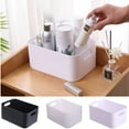 thumbnail image 5 of 1 Pack Plastic Storage Bin with Handle,Plastic Storage Basket,Cosmetic Storage Basket,Sturdy Plastic Basket,Multi-Purpose Decorative Organizer,for Shelves,Pantries,Living Rooms or Offices(Black), 5 of 5