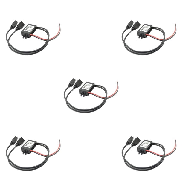 Sidaley 12V a 5V 3A MAX 15W Doble USB DC-DC Convertidor Buck Coche Barco Motocicleta Dual USB Voltaje Reductor Adaptador de corriente Type2 NO2