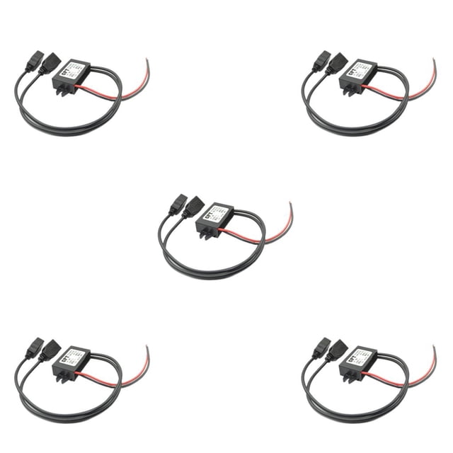 QualitChoice Véhicule Convertisseur de Buck 12V vers 5V Simple Adaptateur d'Électricité Module d'Alimentation USB Raccords Connecter Adaptateur de Sortie Tel Qu'illustré 8.4x5.5x1.9cm 5Ensemble