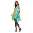 thumbnail image 6 of Beautybatik Olive Women Boho Hippie Tie Dye Plus Size Tunic Blouse Kaftan Top 3x, 6 of 6