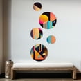 thumbnail image 3 of Designart "Graphic Retro Compositions III" Modern Geometric Metal Wall Art Set of 5 Piece, 3 of 5