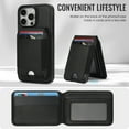 thumbnail image 5 of Wallet Case Compatible with iPhone 16 Plus for Men Women, Detachable Magnetic Wallet PU Leather Shockproof Rugged Phone Case with Kickstand Card Slots RFID Blocking for iPhone 16 Plus,Black, 5 of 8