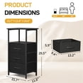 thumbnail image 3 of Ktaxon Nightstand with 3 Drawers End Table Bedside Table Furniture for Bedroom, Living Room, Black, 3 of 10