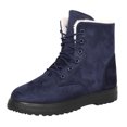 thumbnail image 2 of EKVAHL Women's Lace‑Up Winter Snow Boots, Faux Suede Walking Boots, Non‑Slip Cold Weather Outdoor Flat Casual Boots Blue, 2 of 4