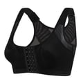 thumbnail image 6 of Women's Sports Bra 4PC Front Closure Compression Bras For High Sports Everyday Bras for Women No Underwire Black 5XL, 6 of 8