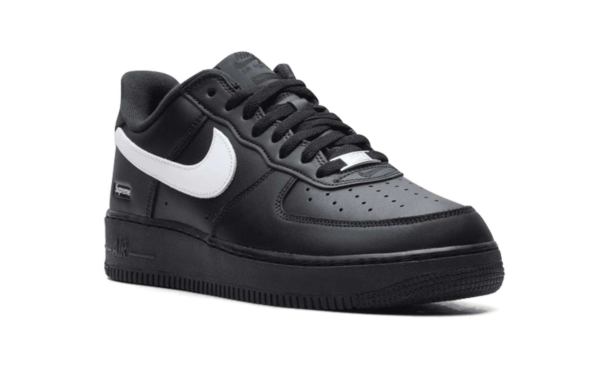 NIKE MENS Air Force 1 Low "Supreme - Mini Box Logo Black / White" CU9225 002 CU9225 002 from Stadium Goods