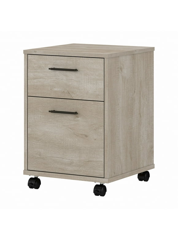 Bush Furniture Key West Mobile File Cabinet, 2 Drawer, Washed Gray
