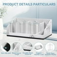 thumbnail image 4 of Marble Bathroom Countertop Organizer with Toothbrush Holders, Qtip Dispenser & Drainage for Vanity Storage, 4 of 5