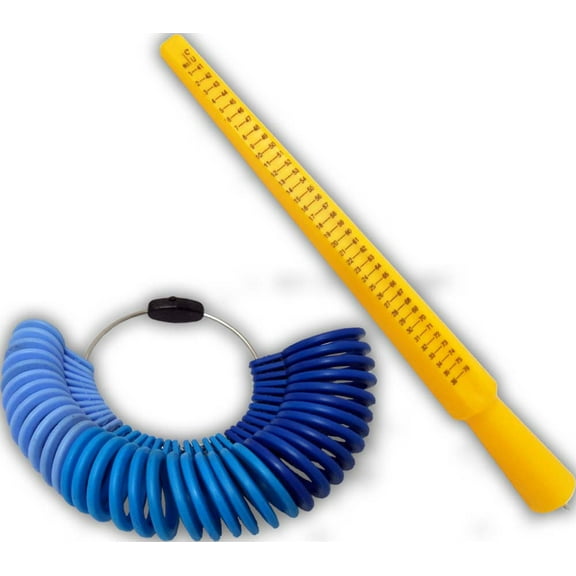 Bench Wizard 10" Plastic Ring Mandrel & 36pc Plastic Ring Sizer Set |Quarter Sizes from 1-15mm| 36 Pc Size Includes SAE and Metric Units | Perfect Set for Ring Repairs