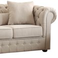 thumbnail image 3 of Benzara Fabric Upholstered Button Tufted Sofa With 5 Pillows, Beige, 3 of 3