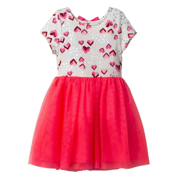 Cat & Jack Toddler Girls Pink Heart Dress Valentines Day Tutu Outfit