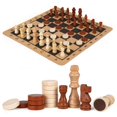 thumbnail image 1 of Juego de ajedrez y juego de damas vintage de madera para adultos, 1 of 7