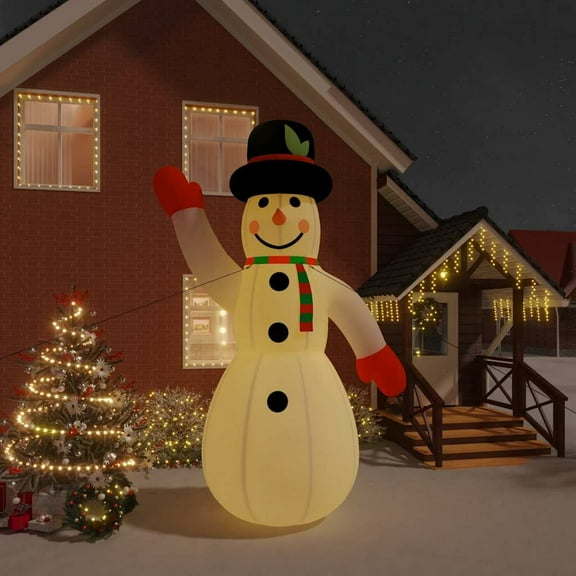 vidaXL Christmas Inflatable Snowman with LEDs 179.1"