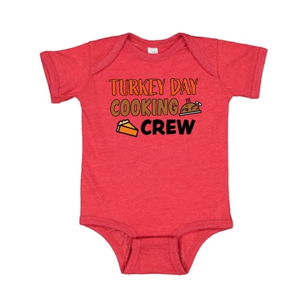 

Inktastic Thanksgiving Turkey Day Cooking Crew with Turkey and Pumpkin Pie Gift Baby Boy or Baby Girl Bodysuit